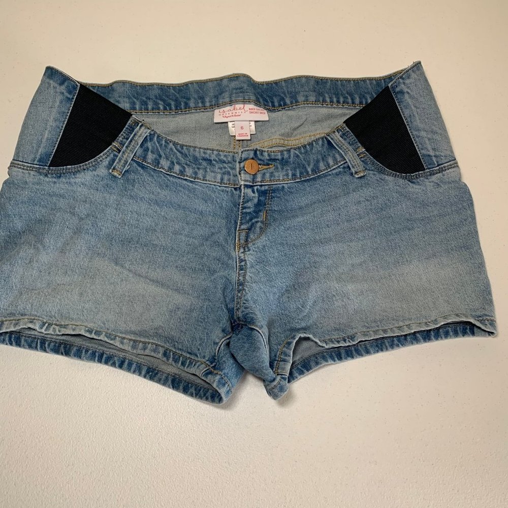 ISABEL MATERNITY INGRID‎ MIDI SHORT SIZE 6 STRETCH SUPPORT MID RISE